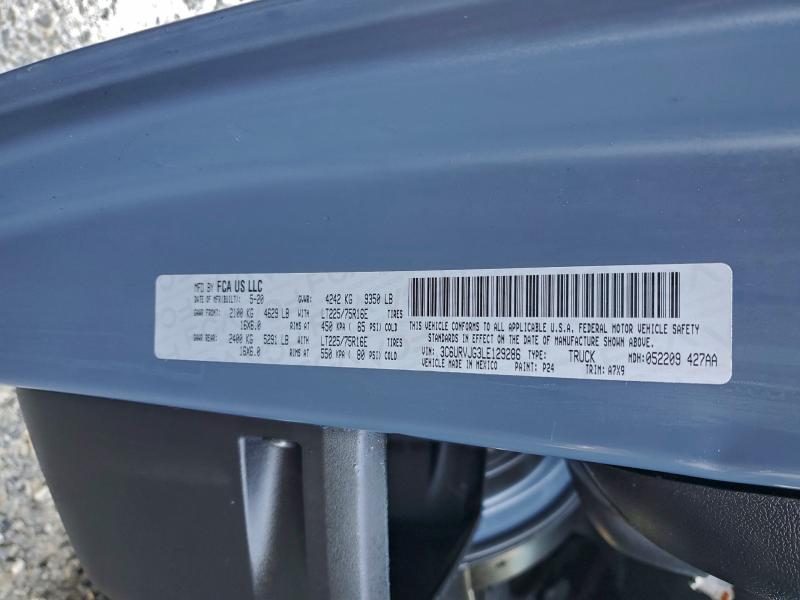 Продажа на аукционе авто 2020 Ram Promaster, vin: 3C6URVJG3LE129286, номер лота: 96706465