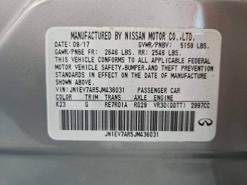 Aukcja sprzedaży 2018 Infiniti Q50, vin: JN1EV7AR5JM436031, numer aukcji: 97555265