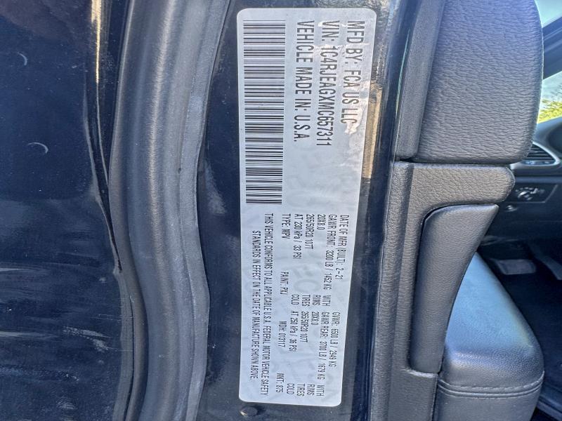 2021 Jeep Grand Cher მანქანა იყიდება აუქციონზე, vin: 1C4RJEAGXMC657311, აუქციონის ნომერი: 96725625