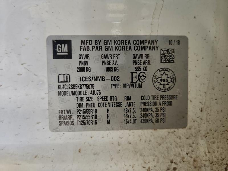 Aukcja sprzedaży 2019 Buick Encore, vin: KL4CJ2SB5KB775075, numer aukcji: 97261555