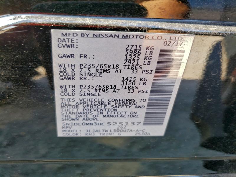 Aukcja sprzedaży 2017 Infiniti Qx60, vin: 5N1DL0MN3HC525137, numer aukcji: 97795785
