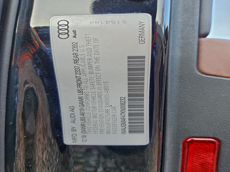 Продаж на аукціоні авто 2019 Audi A4, vin: WAUGMAF47KN008232, номер лоту: 95183265