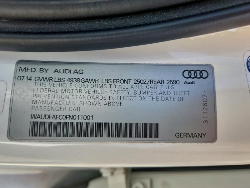 Продаж на аукціоні авто 2015 Audi A6, vin: WAUDFAFC0FN011001, номер лоту: 95101415