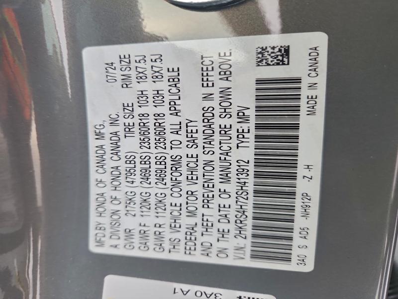 Продажа на аукционе авто 2025 Honda Cr-v Exl, vin: 2HKRS4H72SH413912, номер лота: 97570815