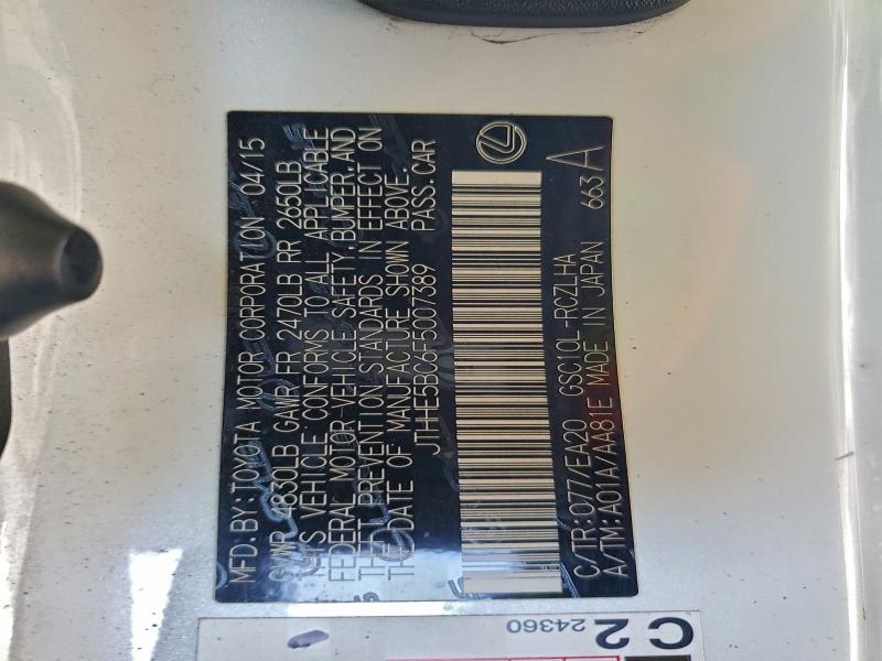 Продажа на аукционе авто 2015 Lexus Rc, vin: JTHHE5BC6F5007389, номер лота: 95011805