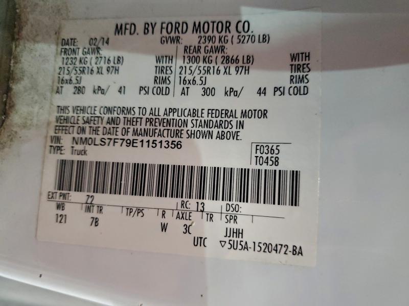 Aukcja sprzedaży 2014 Ford Transit Co, vin: NM0LS7F79E1151356, numer aukcji: 95447665