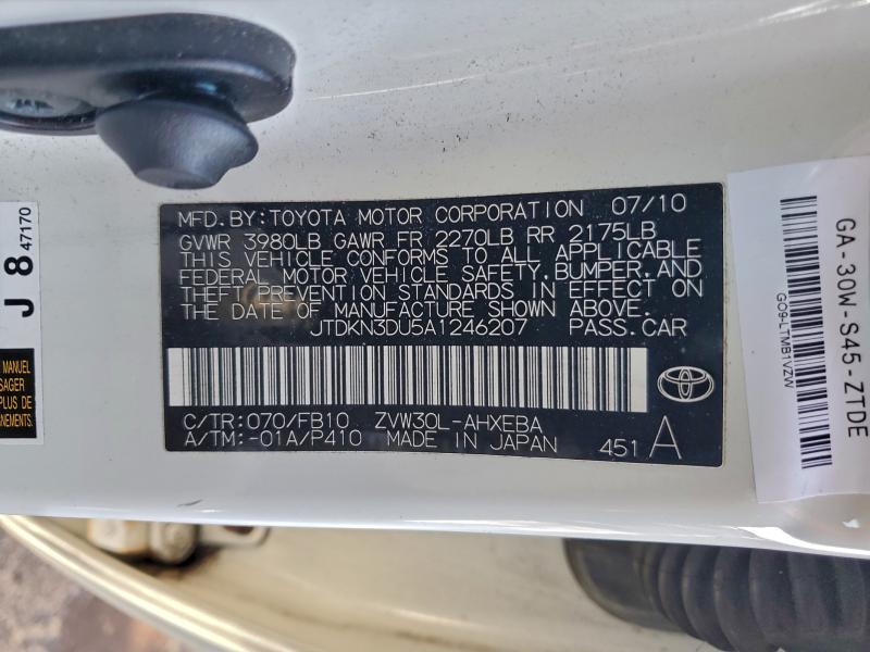 Продажа на аукционе авто 2010 Toyota Prius, vin: JTDKN3DU5A1246207, номер лота: 97666225
