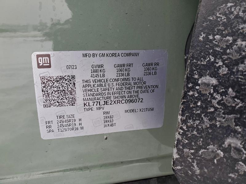 94804275 :رقم المزاد ، KL77LJE2XRC096072 vin ، 2024 Chevrolet Trax مزاد بيع