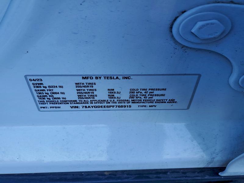 Продажа на аукционе авто 2023 Tesla Model Y, vin: 7SAYGDEE6PF768915, номер лота: 97643365