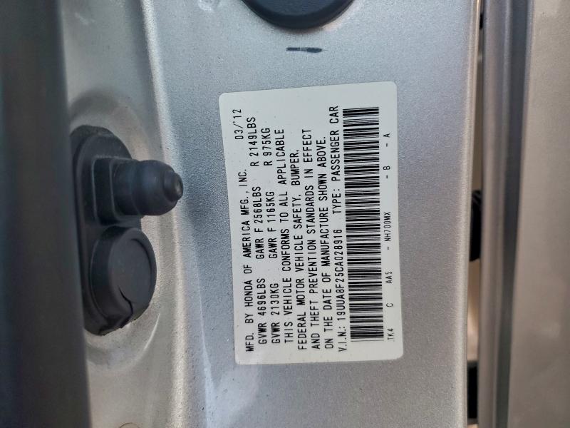 Aukcja sprzedaży 2012 Acura Tl, vin: 19UUA8F25CA028916, numer aukcji: 95973925