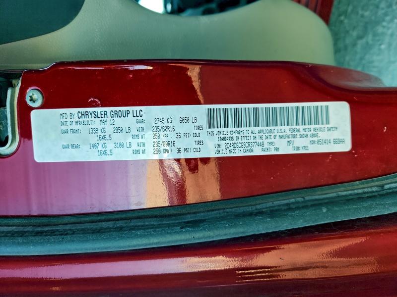 Aukcja sprzedaży 2012 Dodge Grand Caravan, vin: 2C4RDGCG9CR377448, numer aukcji: 97188045