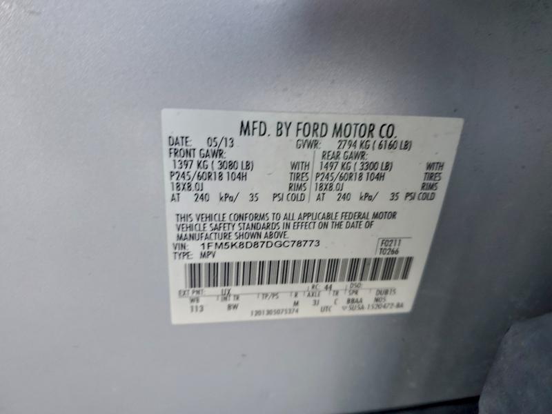Aukcja sprzedaży 2013 Ford Explorer, vin: 1FM5K8D87DGC78773, numer aukcji: 94982905
