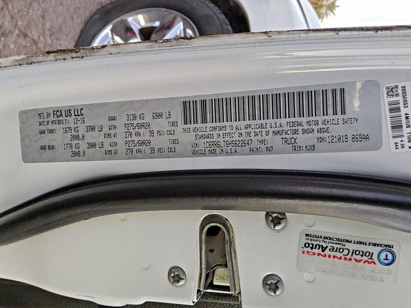 2017 Ram 1500 მანქანა იყიდება აუქციონზე, vin: 1C6RR6LT6HS622647, აუქციონის ნომერი: 94029875