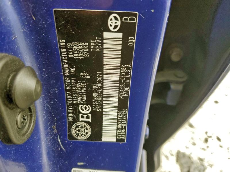 Aukcja sprzedaży 2020 Toyota Corolla, vin: 5YFB4RBE4LP003021, numer aukcji: 95096815