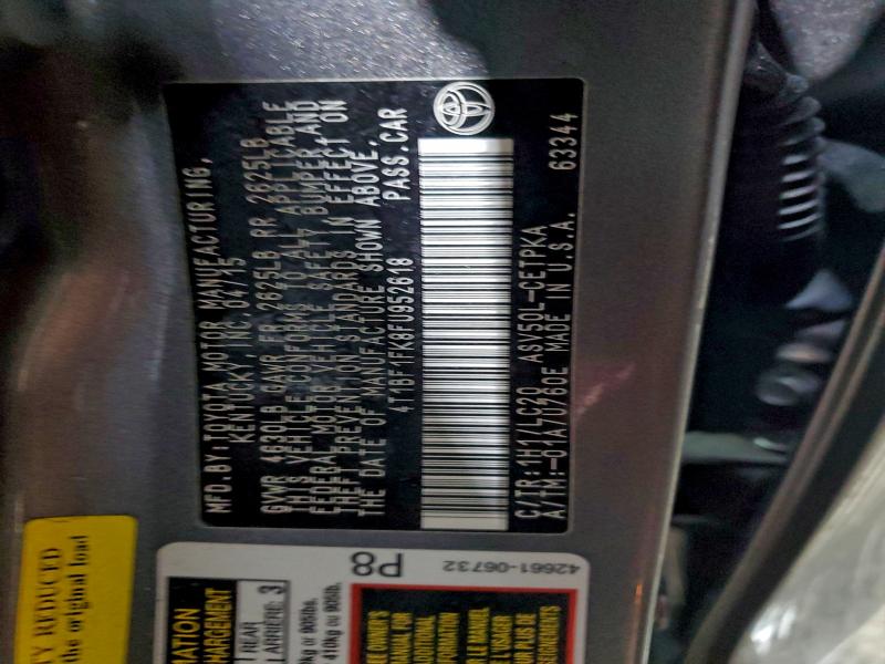 97236825 :رقم المزاد ، 4T1BF1FK8FU952618 vin ، 2015 Toyota Camry مزاد بيع