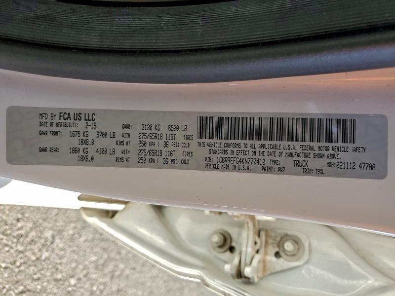 Aukcja sprzedaży 2019 Ram 1500, vin: 1C6RREFG4KN770410, numer aukcji: 94979015