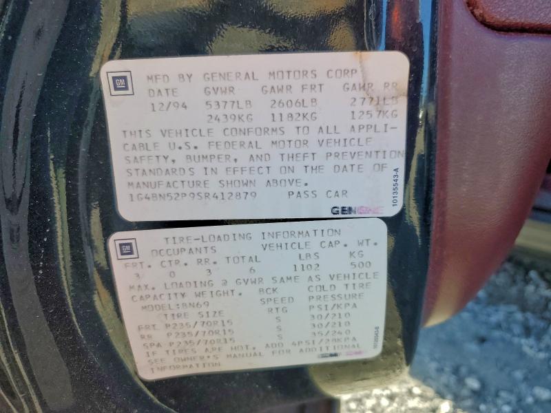 Продаж на аукціоні авто 1995 Buick Roadmaster, vin: 1G4BN52P9SR412879, номер лоту: 99009155