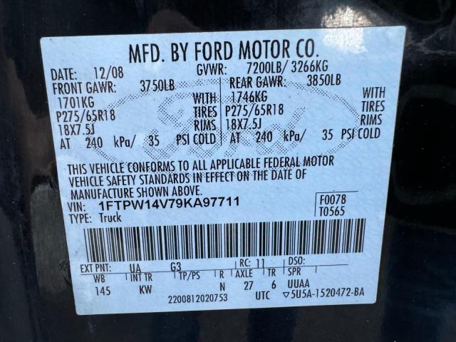 98889365 :رقم المزاد ، 1FTPW14V79KA97711 vin ، 2009 Ford F150 Super مزاد بيع