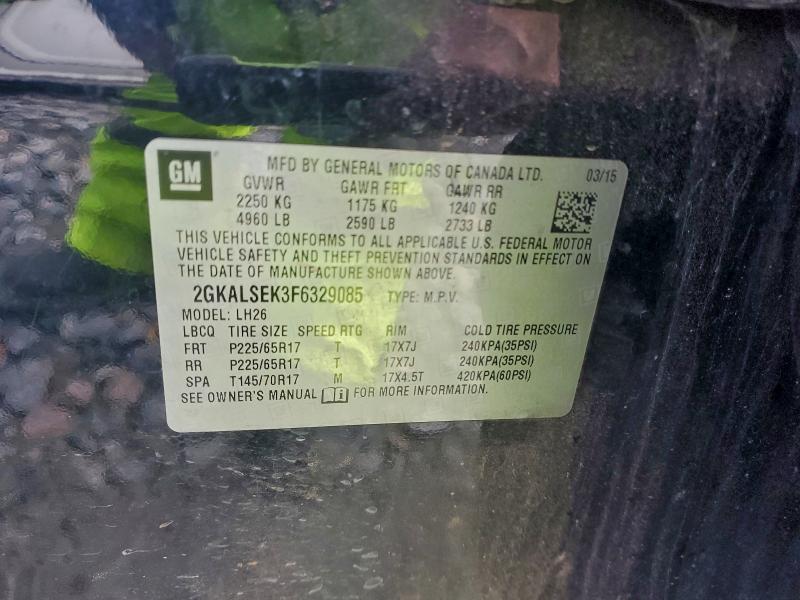 Aukcja sprzedaży 2015 Gmc Terrain, vin: 2GKALSEK3F6329085, numer aukcji: 94754185