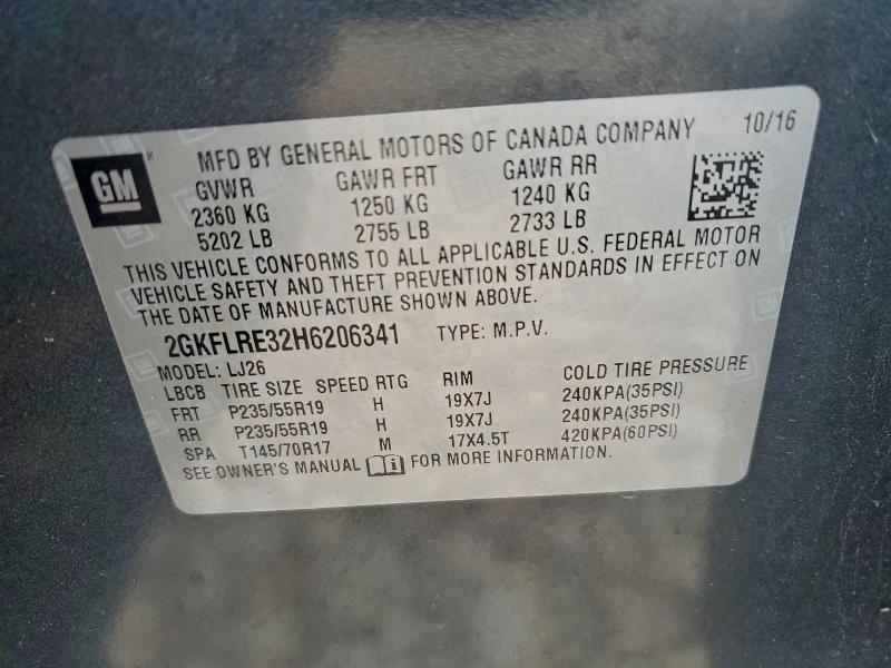 96716435 :رقم المزاد ، 2GKFLRE32H6206341 vin ، 2017 Gmc Terrain مزاد بيع