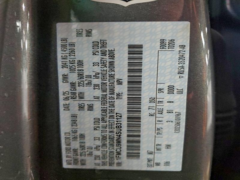 Продажа на аукционе авто 2025 Ford Escape, vin: 1FMCU9MN4SUB31127, номер лота: 53116126