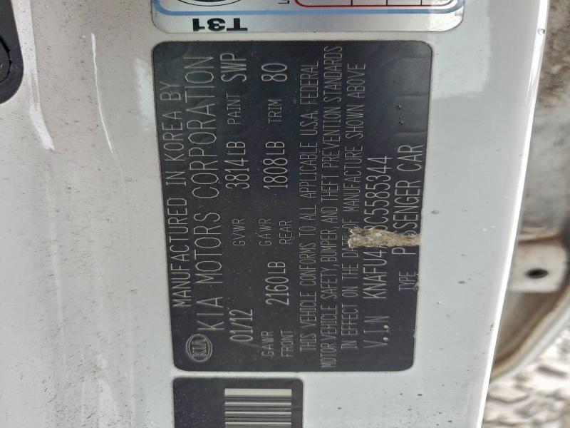 97239885 :رقم المزاد ، KNAFU4A23C5585344 vin ، 2012 Kia Forte مزاد بيع
