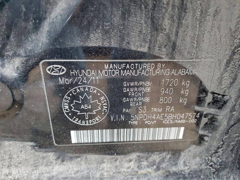 Aukcja sprzedaży 2011 Hyundai Elantra, vin: 5NPDH4AE5BH047574, numer aukcji: 97349815
