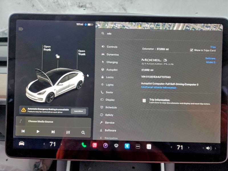 97567235 :رقم المزاد ، 5YJ3E1EA4LF737343 vin ، 2020 Tesla Model 3 مزاد بيع