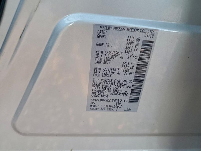 Продаж на аукціоні авто 2019 Infiniti Qx60 Luxe, vin: 5N1DL0MN5KC563797, номер лоту: 95807725