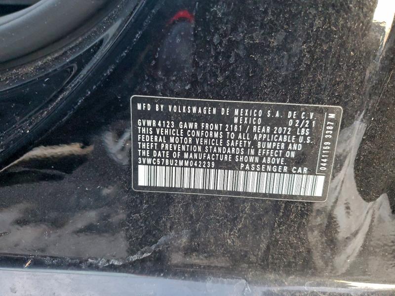 Aukcja sprzedaży 2021 Volkswagen Jetta, vin: 3VWC57BU2MM042239, numer aukcji: 97778235