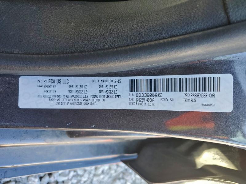 Aukcja sprzedaży 2016 Chrysler 200 S, vin: 1C3CCCBB6GN142455, numer aukcji: 99150395
