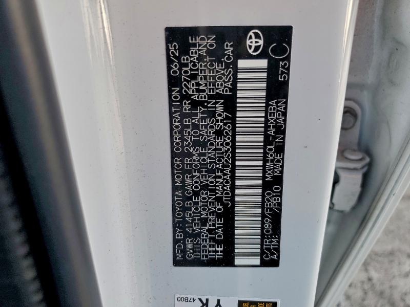 Продажа на аукционе авто 2025 Toyota Prius, vin: JTDACAAU2S3062617, номер лота: 97420025