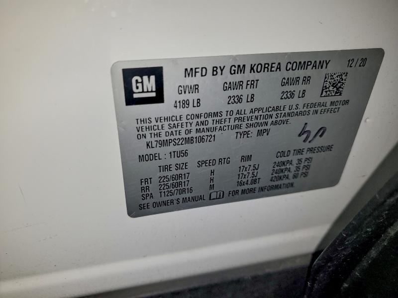 Продажа на аукционе авто 2021 Chevrolet Trailblazer, vin: KL79MPS22MB106721, номер лота: 94392075