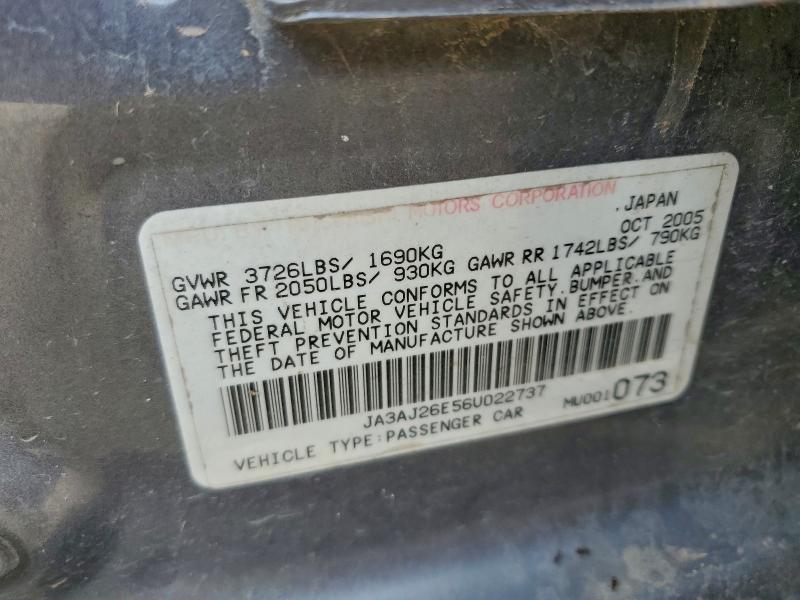Продаж на аукціоні авто 2006 Mitsubishi Lancer, vin: JA3AJ26E56U022737, номер лоту: 96719685