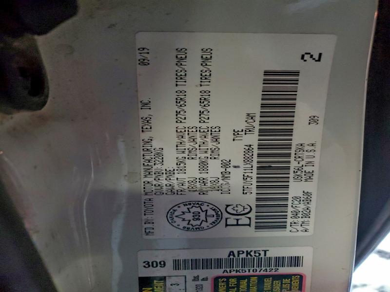 Aukcja sprzedaży 2020 Toyota Tundra, vin: 5TFUY5F11LX882864, numer aukcji: 92370205