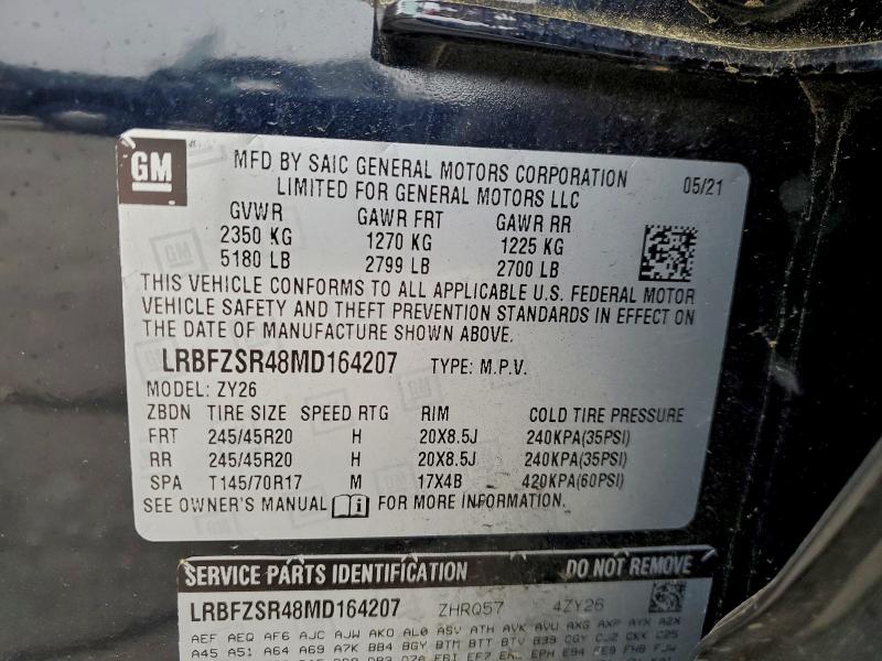 Продажа на аукционе авто 2021 Buick Envision, vin: LRBFZSR48MD164207, номер лота: 95065715