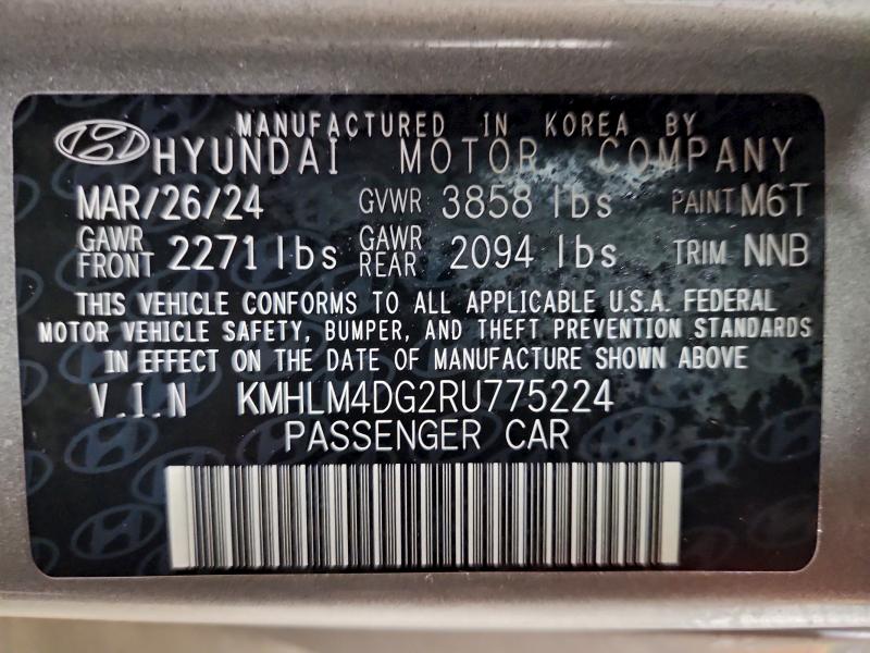 96194735 :رقم المزاد ، KMHLM4DG2RU775224 vin ، 2024 Hyundai Elantra Se مزاد بيع