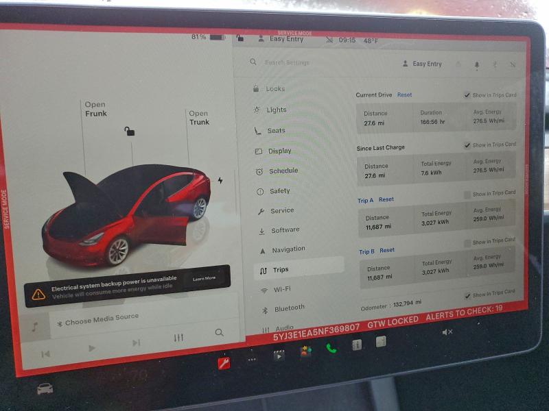 Продаж на аукціоні авто 2022 Tesla Model 3, vin: 5YJ3E1EA5NF369807, номер лоту: 96155965