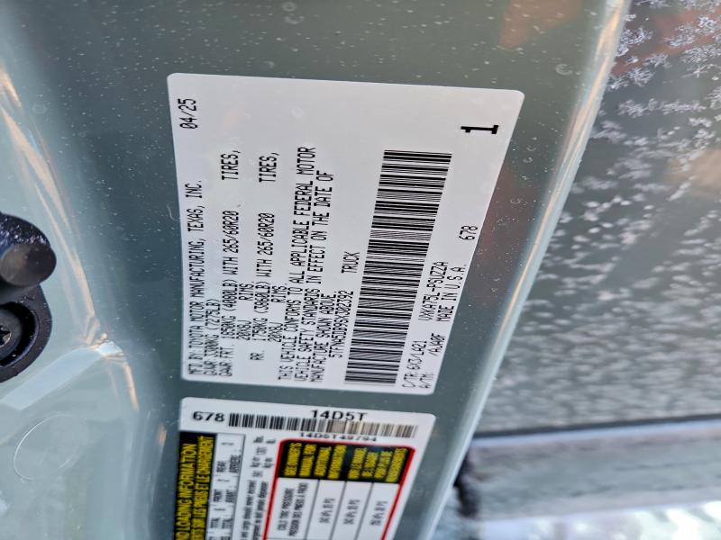 2025 Toyota Tundra მანქანა იყიდება აუქციონზე, vin: 5TFNA5DB9SX302392, აუქციონის ნომერი: 94931575