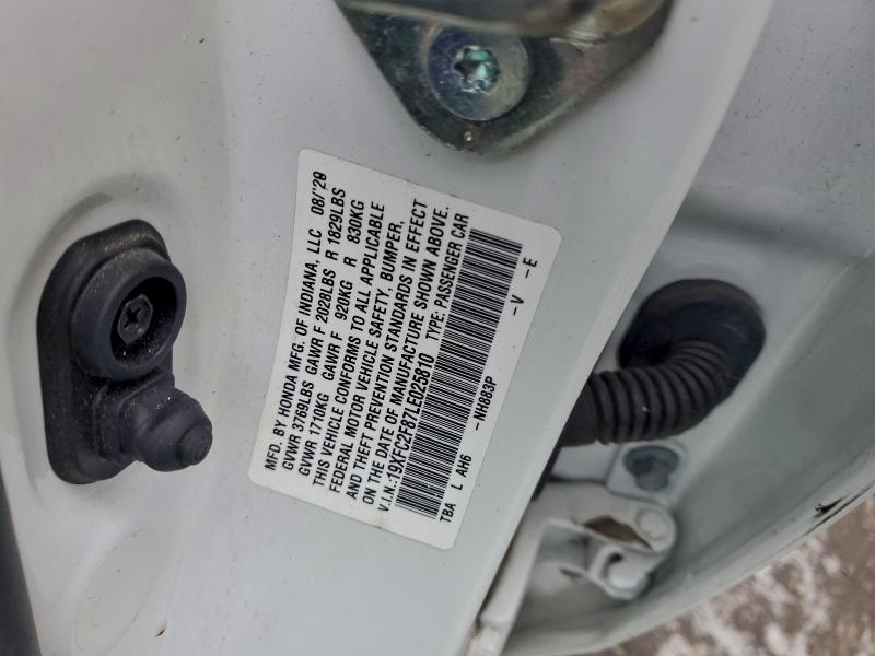 Продаж на аукціоні авто 2020 Honda Civic, vin: 19XFC2F87LE025810, номер лоту: 96079175