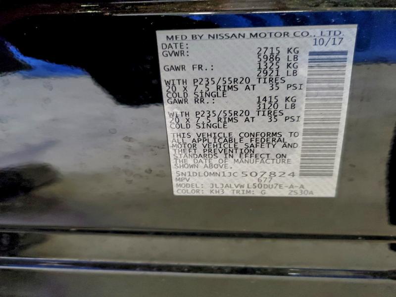 98315485 :رقم المزاد ، 5N1DL0MN1JC507824 vin ، 2018 Infiniti Qx60 مزاد بيع