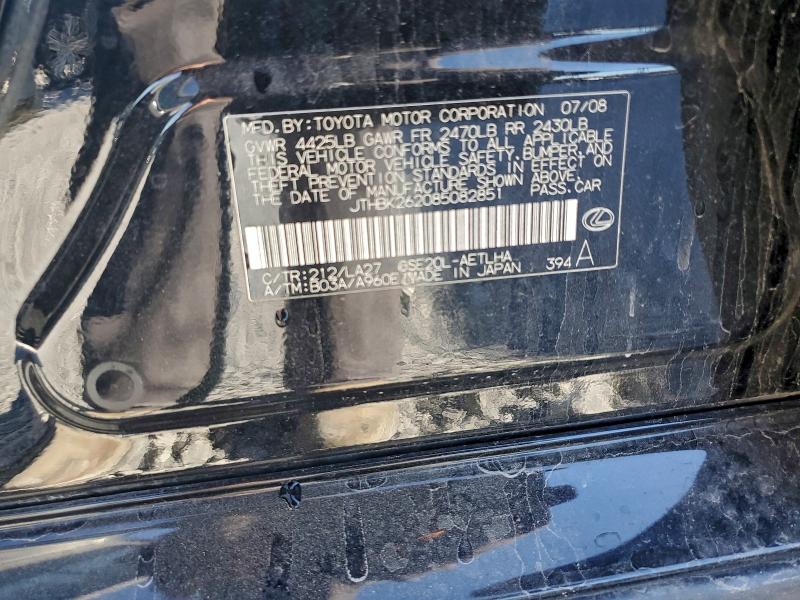 Продаж на аукціоні авто 2008 Lexus Is, vin: JTHBK262085082851, номер лоту: 97297375