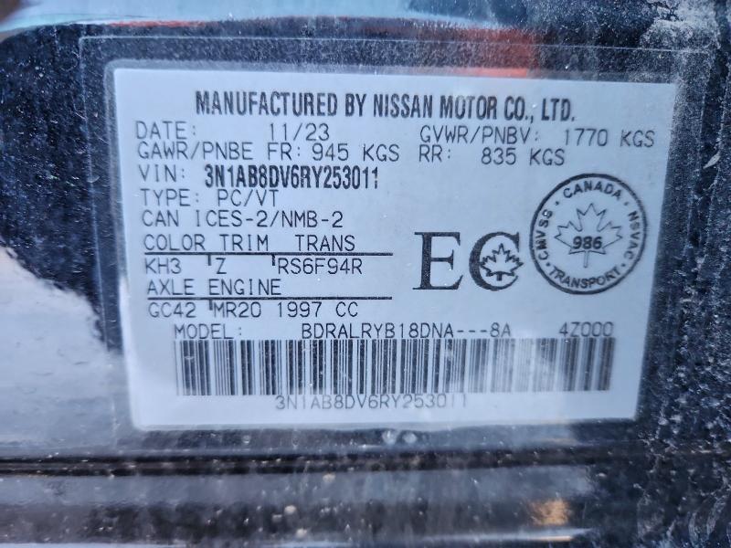 Aukcja sprzedaży 2024 Nissan Sentra Sr, vin: 3N1AB8DV6RY253011, numer aukcji: 94760085