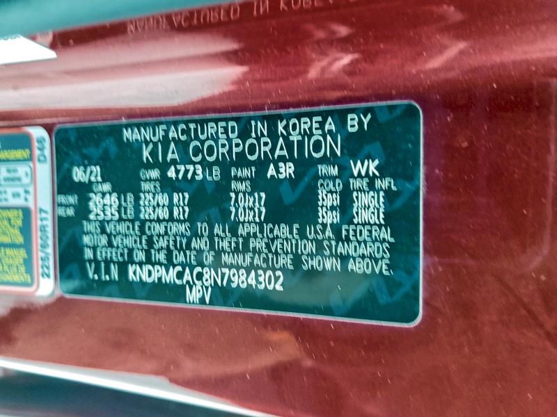 Aukcja sprzedaży 2022 Kia Sportage, vin: KNDPMCAC8N7984302, numer aukcji: 94426985