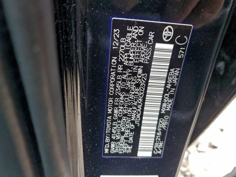 2024 Toyota Prius Le მანქანა იყიდება აუქციონზე, vin: JTDACAAU9R3023923, აუქციონის ნომერი: 95497745
