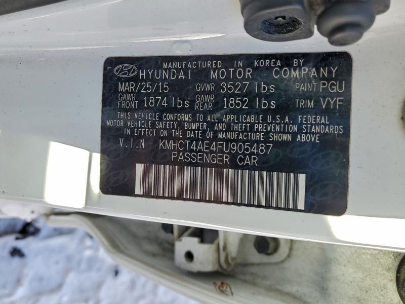 96031225 :رقم المزاد ، KMHCT4AE4FU905487 vin ، 2015 Hyundai Accent مزاد بيع
