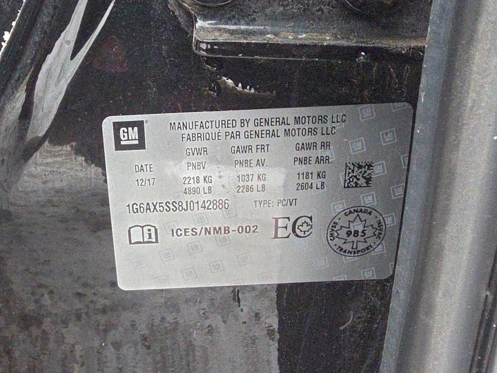 Продаж на аукціоні авто 2018 Cadillac Cts Luxury, vin: 1G6AX5SS8J0142886, номер лоту: 96562505
