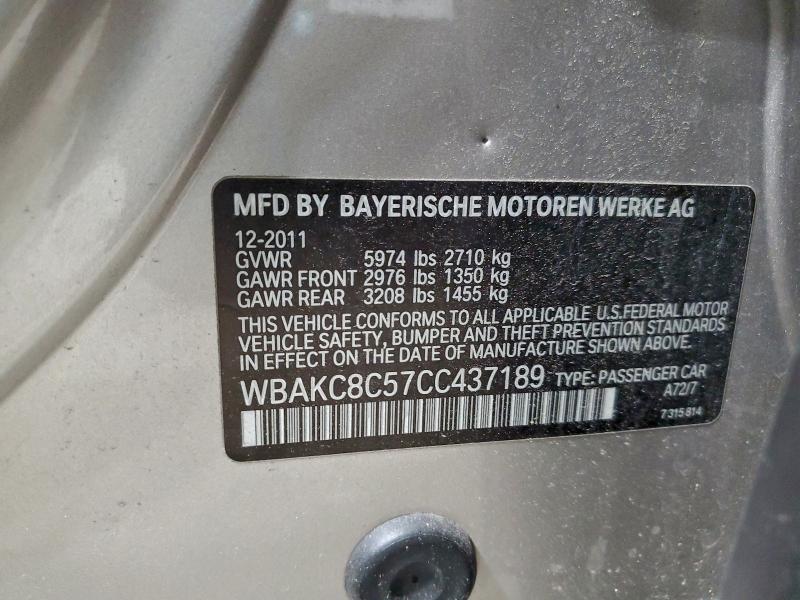 Aukcja sprzedaży 2012 Bmw 750, vin: WBAKC8C57CC437189, numer aukcji: 95839455
