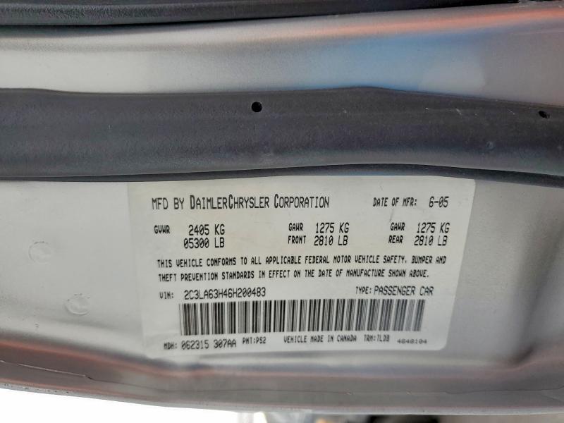 99288135 :رقم المزاد ، 2C3LA63H46H200483 vin ، 2006 Chrysler 300c مزاد بيع