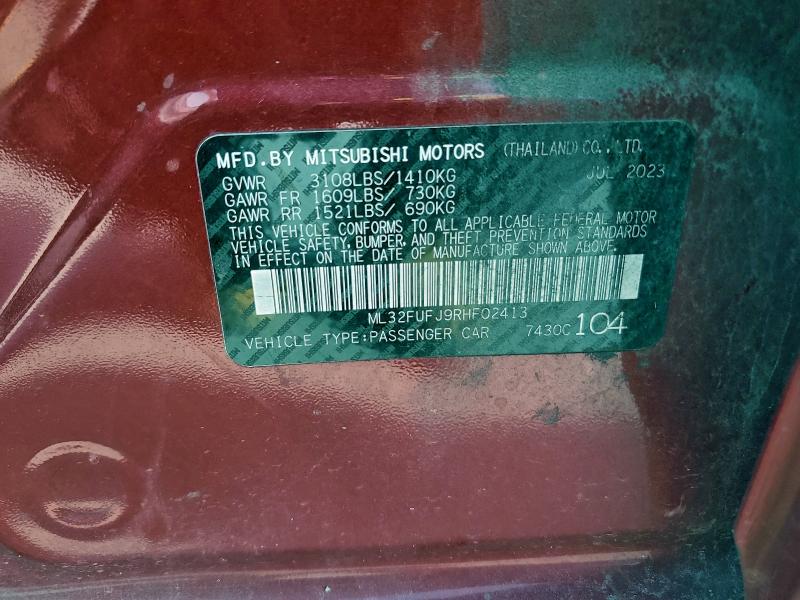 Продажа на аукционе авто 2024 Mitsubishi Mirage, vin: ML32FUFJ9RHF02413, номер лота: 94538565